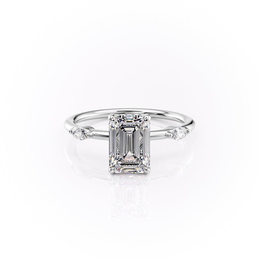 The Nicole Set With A 2.5 Carat Emerald Lab Diamond