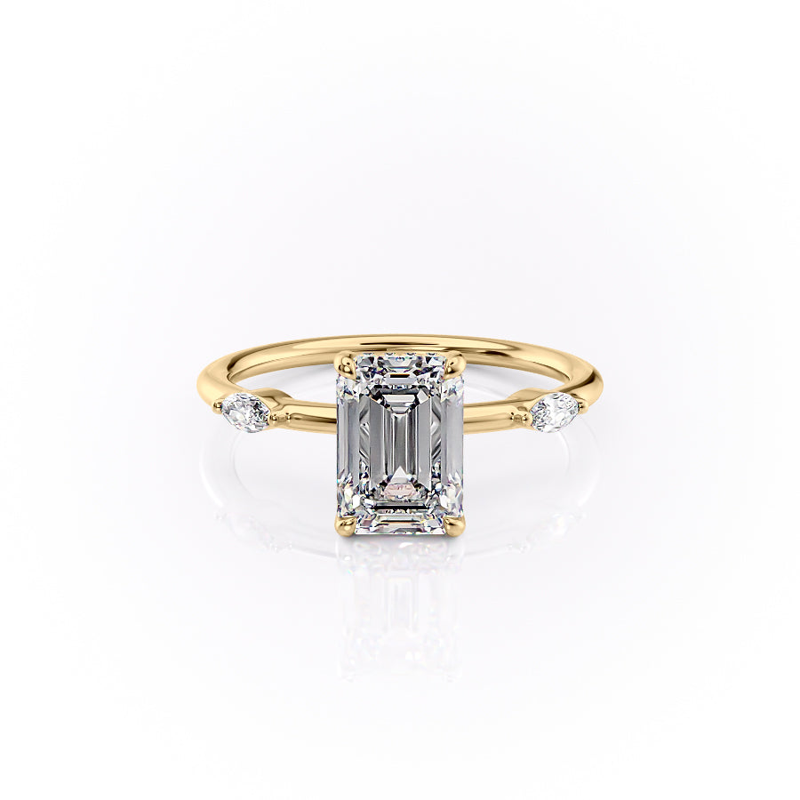 The Nicole Set With A 2.5 Carat Emerald Lab Diamond