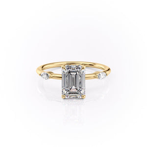 The Nicole Set With A 2.5 Carat Emerald Lab Diamond