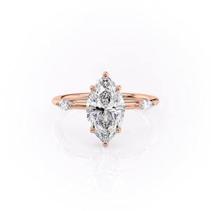 The Nicole Set With A 3 Carat Marquise Lab Diamond