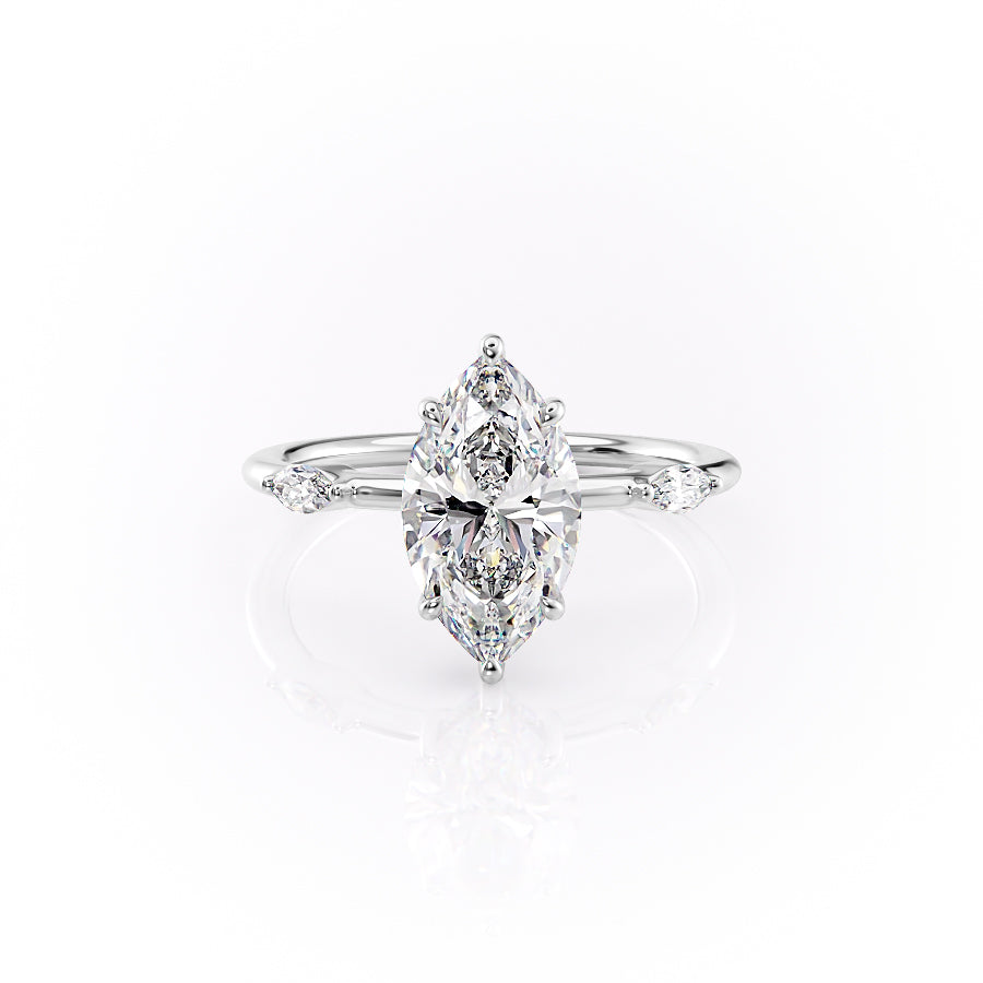 The Nicole Set With A 1.5 Carat Marquise Lab Diamond