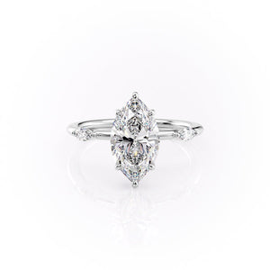 The Nicole Set With A 2.5 Carat Marquise Lab Diamond
