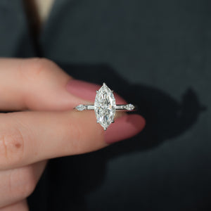 The Nicole Set With A 1 Carat Marquise Lab Diamond
