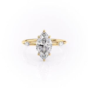 The Nicole Set With A 2.5 Carat Marquise Lab Diamond