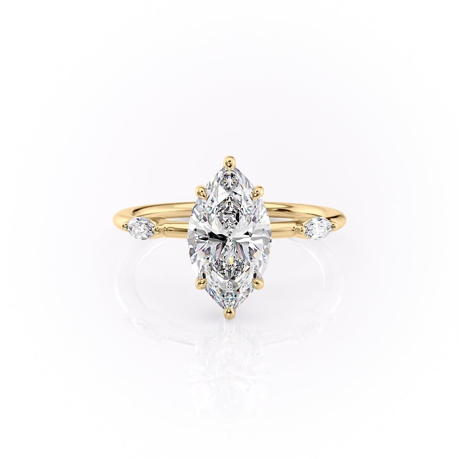 The Nicole Set With A 1 Carat Marquise Lab Diamond