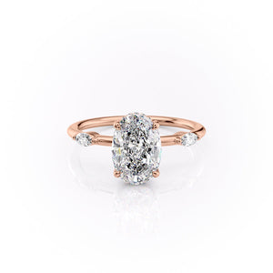 The Nicole Set With A 2.5 Carat Oval Lab Diamond