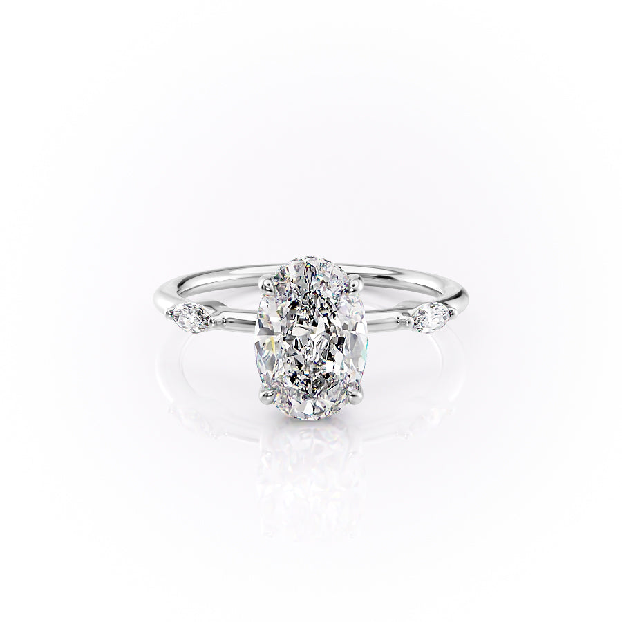 The Nicole Set With A 2.5 Carat Oval Lab Diamond