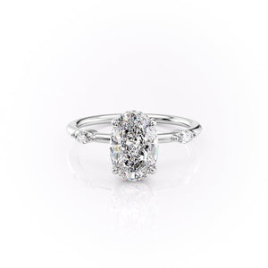 The Nicole Set With A 1.5 Carat Oval Lab Diamond
