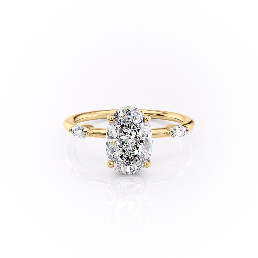 The Nicole Set With A 1.5 Carat Oval Lab Diamond