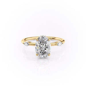 The Nicole Set With A 1.5 Carat Oval Lab Diamond
