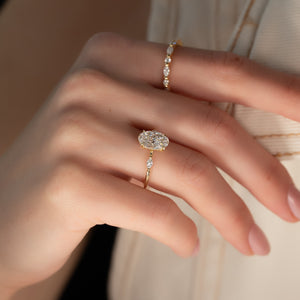 The Nicole Set With A 1 Carat Oval Lab Diamond