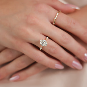 The Nicole Set With A 1 Carat Oval Lab Diamond