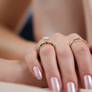 The Nicole Set With A 1 Carat Oval Lab Diamond