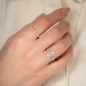 The Nicole Set With A 1 Carat Oval Lab Diamond
