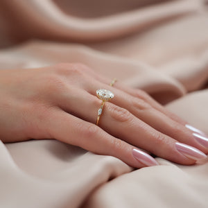 The Nicole Set With A 1 Carat Oval Lab Diamond