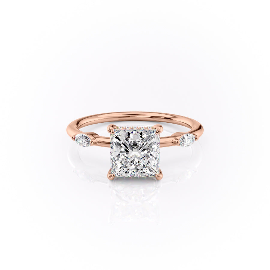 The Nicole Set With A 3 Carat Princess Lab Diamond