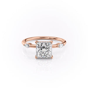 The Nicole Set With A 1 Carat Princess Lab Diamond
