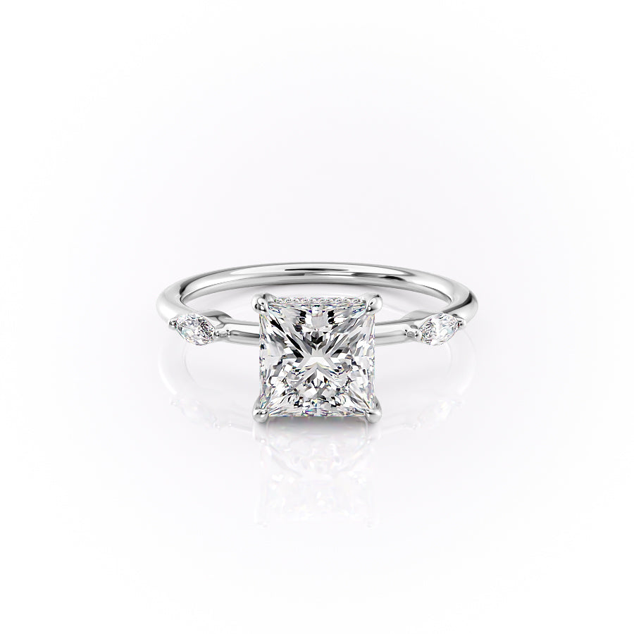 The Nicole Set With A 1.5 Carat Princess Lab Diamond