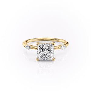 The Nicole Set With A 3 Carat Princess Lab Diamond