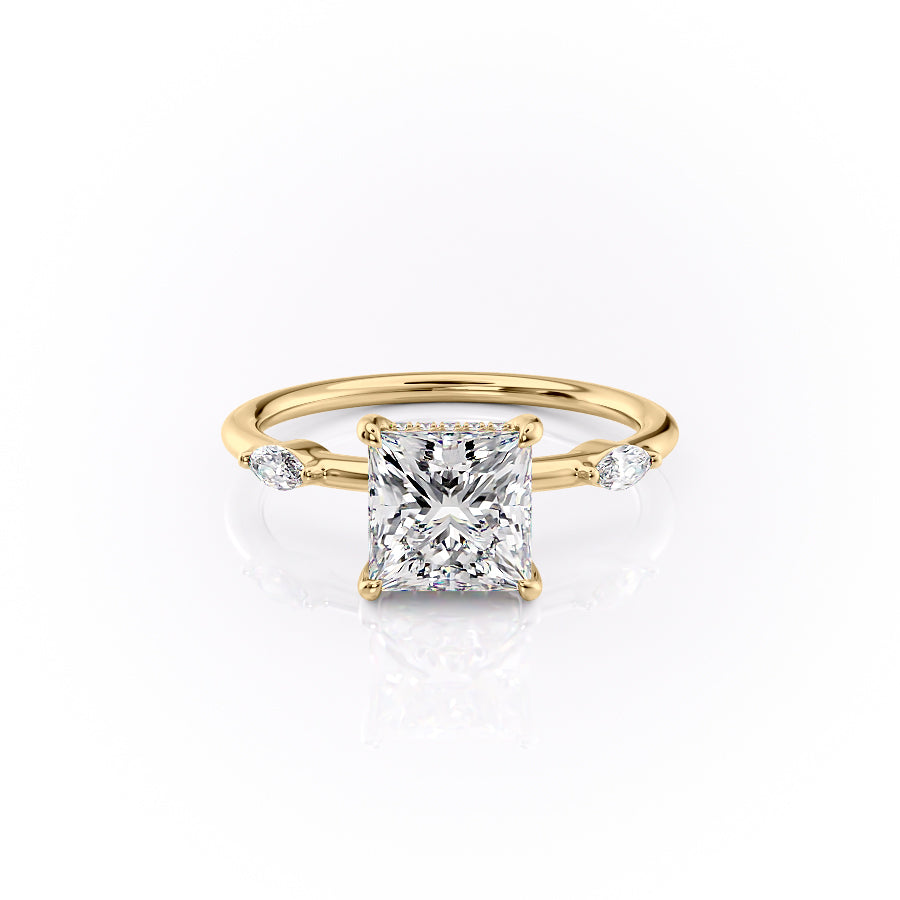 The Nicole Set With A 3 Carat Princess Lab Diamond