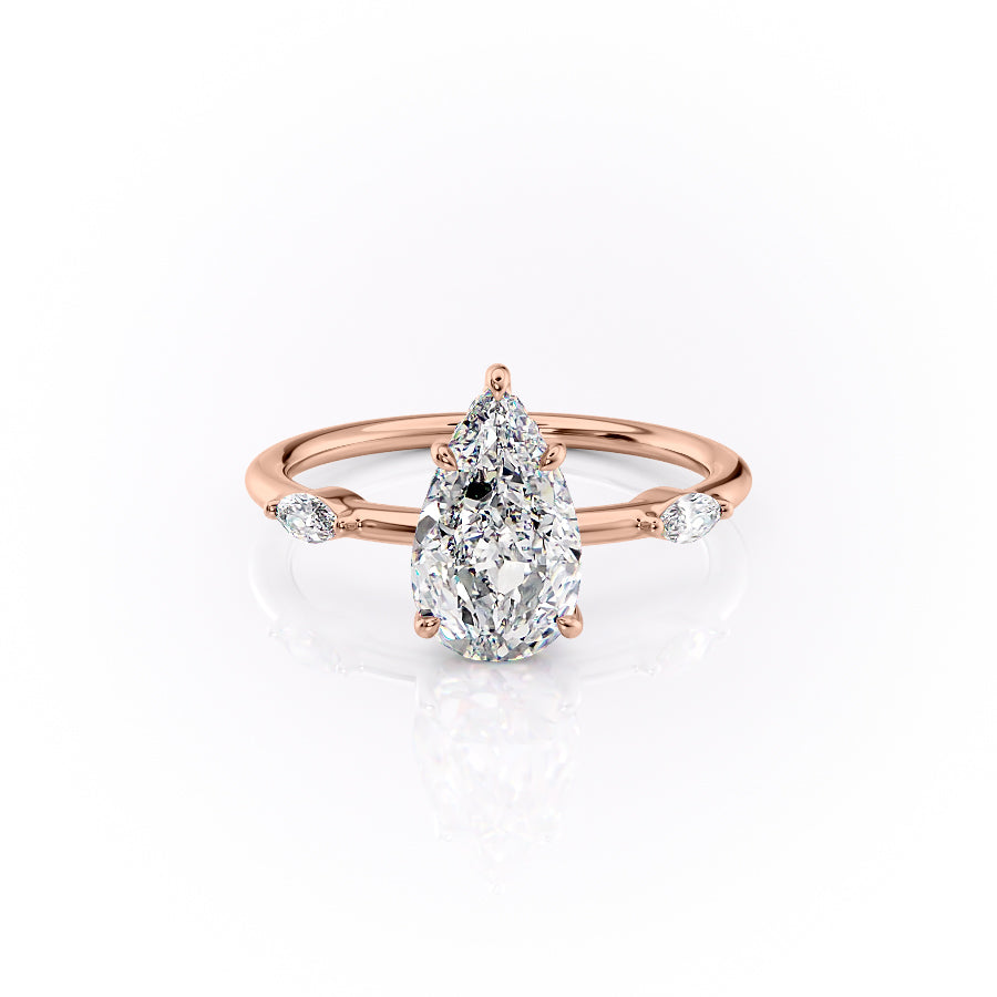 The Nicole Set With A 1.5 Carat Pear Lab Diamond