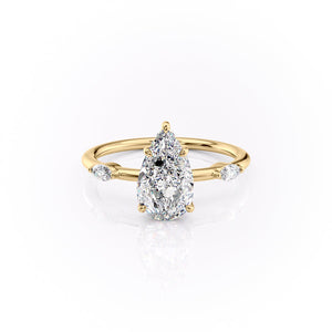 The Nicole Set With A 2.5 Carat Pear Lab Diamond