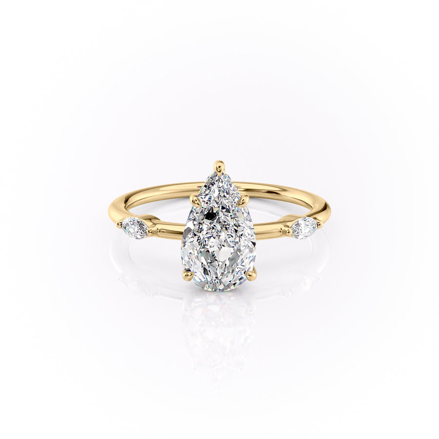 The Nicole Set With A 3 Carat Pear Lab Diamond