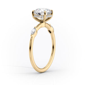 The Nicole Set With A 2.5 Carat Cushion Lab Diamond
