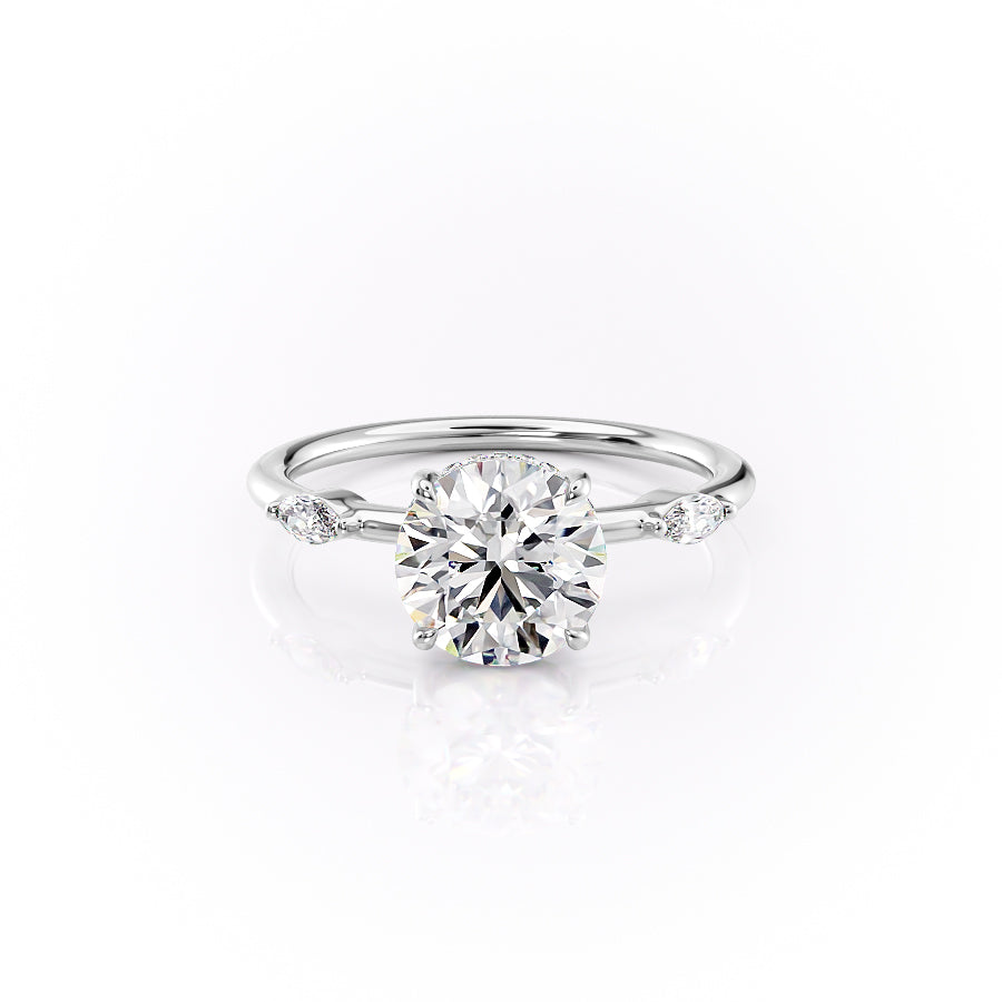 The Nicole Set With A 2 Carat Round Lab Diamond