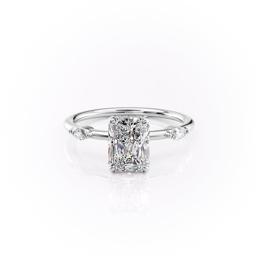 The Nicole Set With A 1.5 Carat Radiant Lab Diamond