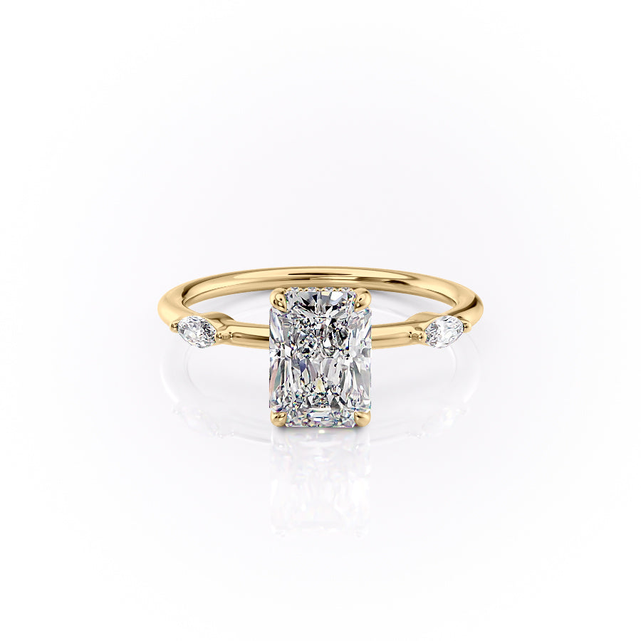 The Nicole Set With A 2.5 Carat Radiant Lab Diamond