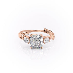 The Three Stone Twig Set With A 2.5 Carat Cushion Lab Diamond