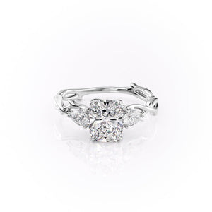 The Three Stone Twig Set With A 2 Carat Elongated Cushion Lab Diamond