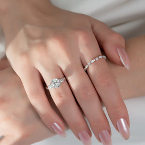 The Three Stone Twig Set With A Elongated Cushion Moissanite