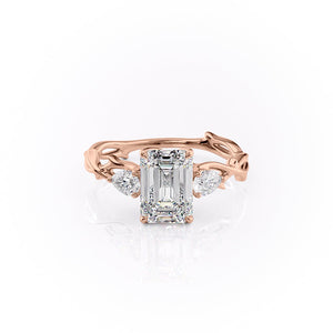 The Three Stone Twig Set With A 3.5 Carat Emerald Moissanite