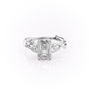 The Three Stone Twig Set With A 4.5 Carat Emerald Moissanite