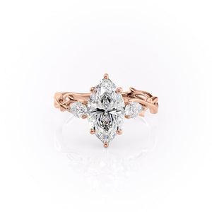 The Three Stone Twig Set With A 3 Carat Marquise Lab Diamond