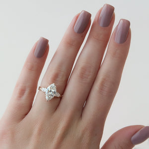The Three Stone Twig Set With A 3 Carat Marquise Lab Diamond