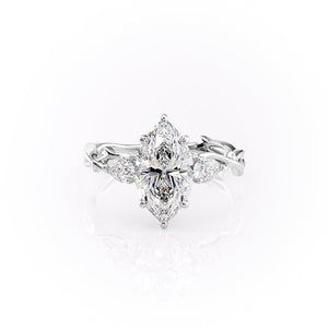 The Three Stone Twig Set With A 1 Carat Marquise Lab Diamond