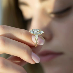The Three Stone Twig Set With A 2 Carat Marquise Lab Diamond