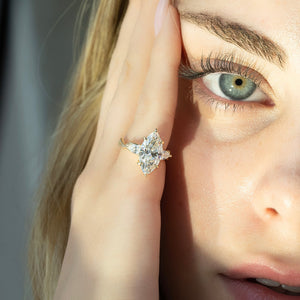 The Three Stone Twig Set With A 2 Carat Marquise Lab Diamond