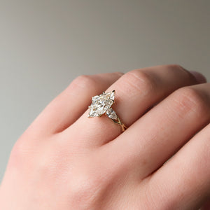 The Three Stone Twig Set With A Marquise Moissanite