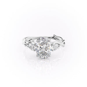 The Three Stone Twig Set With A 3 Carat Oval Lab Diamond