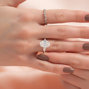 The Three Stone Twig Set With A 1.5 Carat Oval Lab Diamond