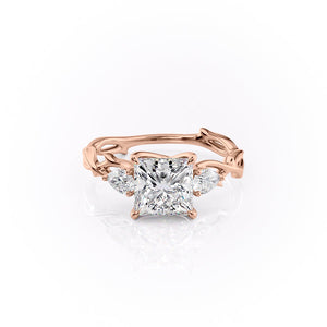 The Three Stone Twig Set With A 4.5 Carat Princess Moissanite