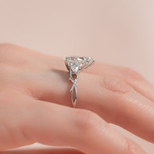 The Three Stone Twig Set With A 3 Carat Pear Lab Diamond