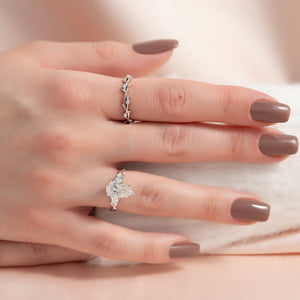 The Three Stone Twig Set With A 3 Carat Pear Lab Diamond
