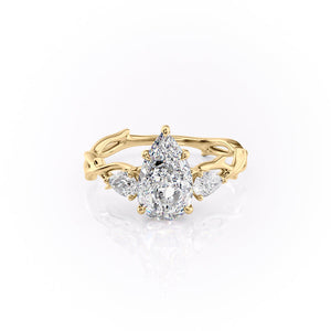 The Three Stone Twig Set With A 3 Carat Pear Lab Diamond