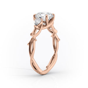 The Three Stone Twig Set With A 1.5 Carat Elongated Cushion Moissanite