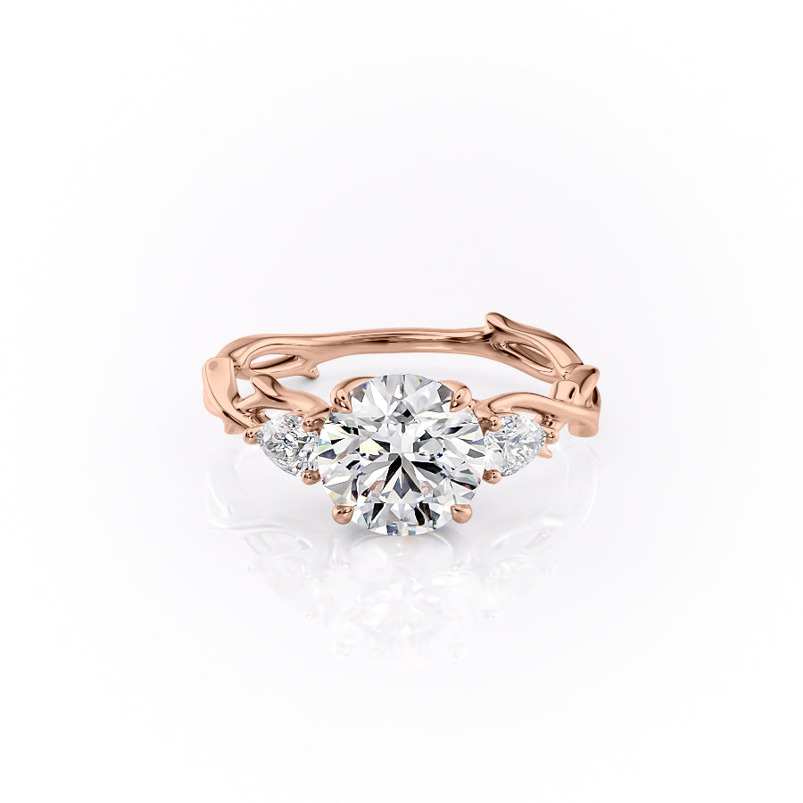 The Three Stone Twig Set With A 1 Carat Round Lab Diamond